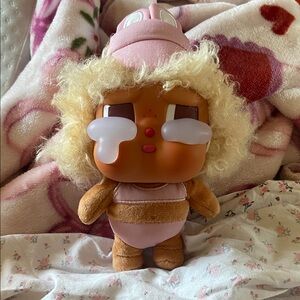 Pink and Brown Plush Doll